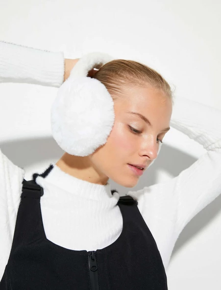 KADIN KATLANABİLİR PELÜŞ KULAKLIK ürün görseli 1