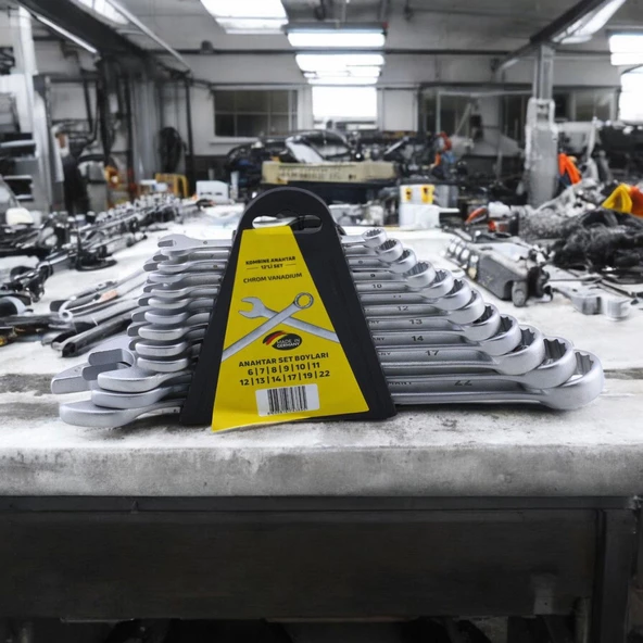 Kombine Anahtar Takımı Seti 12'li Kısa Tip Kombine Ağız Ağızlı Tip Anahtar Chrome Vanadium 12 li - 6