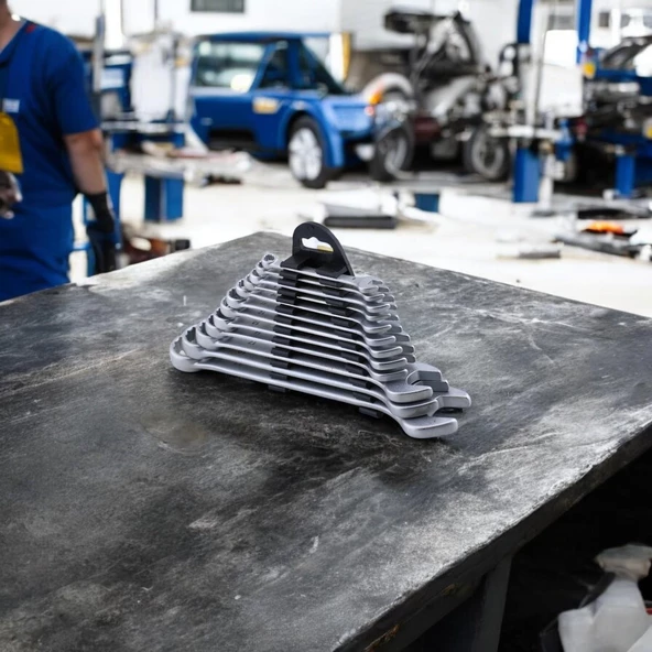 Kombine Anahtar Takımı Seti 12'li Kısa Tip Kombine Ağız Ağızlı Tip Anahtar Chrome Vanadium 12 li - 8