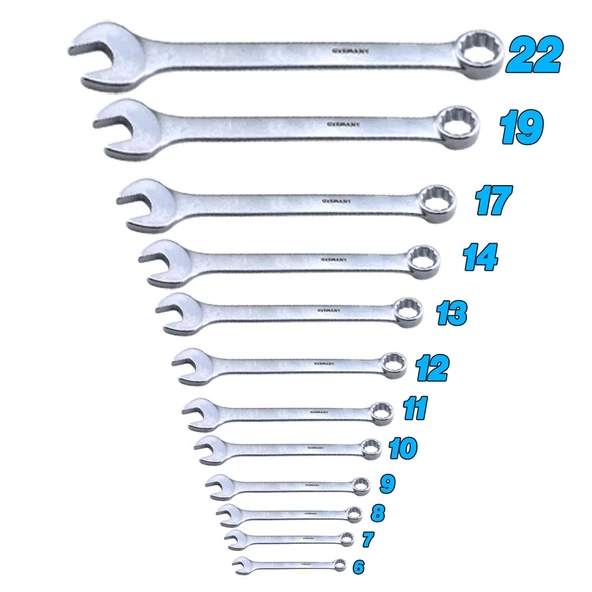 Kombine Anahtar Takımı Seti 12'li Kısa Tip Kombine Ağız Ağızlı Tip Anahtar Chrome Vanadium 12 li - 2