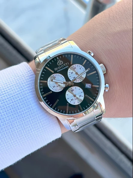 Bigotti Kasa Ve Kordon Çelik İç Fonksiyonları Aktif 5 Atm Su Geçirmez Erkek Kol Saati EBG.10576.4 - Resim 2