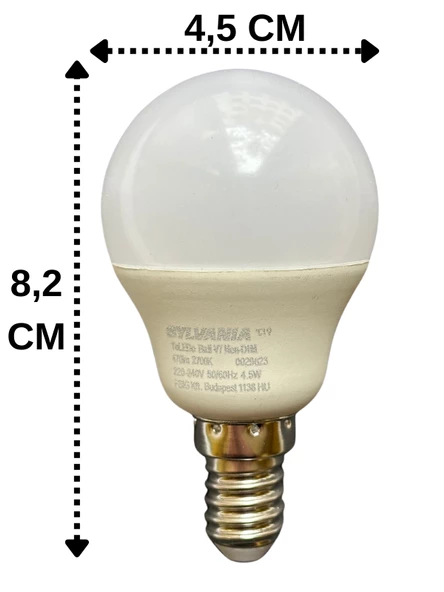 Sylvania 4.5W (40W) 2700K (Sarı Işık) E14 Duylu Led Top Ampul (10 Adet) - 3