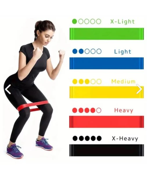 Himarry 5 Farklı Direnç Aerobik Pilates Egzersiz Bandı Squat Lastiği (UÇ KISMI KAPALI) Latex - 2