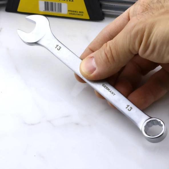 Kombine Anahtar Takımı Seti 12'li Kısa Tip Kombine Ağız Ağızlı Tip Anahtar Chrome Vanadium 12 li - 3