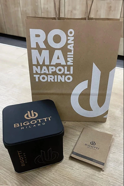 Bigotti Kasa Ve Kordon Çelik İç Fonksiyonları Aktif 5 Atm Su Geçirmez Erkek Kol Saati EBG.10511.3 - Resim 5