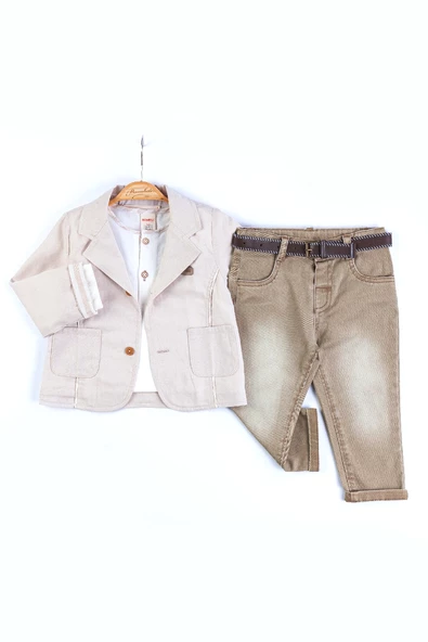 Erkek Bebek Ceketli 3'lü Takım ürün görseli