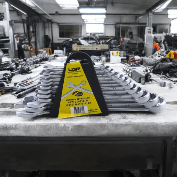 Kombine Anahtar Takımı Seti 12'li Kısa Tip Kombine Ağız Ağızlı Tip Anahtar Chrome Vanadium 12 li - 5