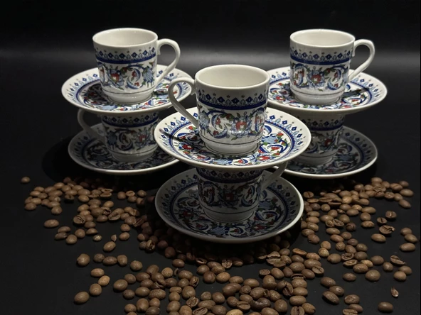 Topkapı Çini Desenli Altılı Fincan Takımı - 2