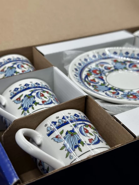 Topkapı Çini Desenli Altılı Fincan Takımı - 6