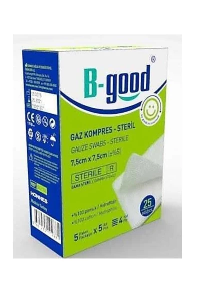 B-GOOD Gaz Kompres 7,5cm X 7,5cm 25 Li