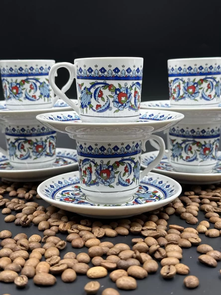 Topkapı Çini Desenli Altılı Fincan Takımı - 3