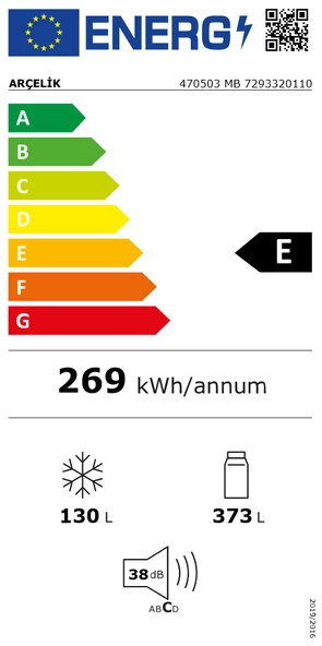 Arçelik 470503 MB Çift Kapılı Buzdolabı - 7