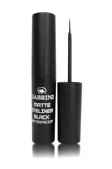 Gabrini Matte Suya Dayanıklı Fırça Uçlu Siyah Eyeliner