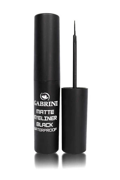 Gabrini Matte Suya Dayanıklı Fırça Uçlu Siyah Eyeliner