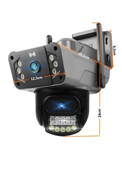 APEX WİFİ 6MP DUAL LENS ( SABİT HAREKETLİ ) GECE GÖRÜŞ INSAN TAKİBİ SESLİ TÜRKÇE APP KAMERA - 5