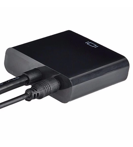 Hdmi to Vga Kablo Monitör Tv Çevirici Dönüştürücü Kablo + Ses Kablo Destekli - 3