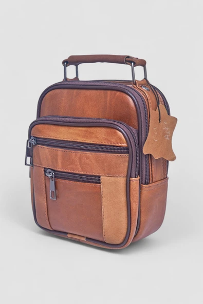 Lederax Deri Çelik Kasalı Dikey El Çantası Küçük Boy LD267 - 5