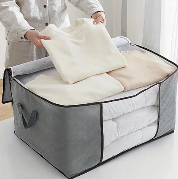 Pencere ve Kulplu 1pc Polyester Giysi Depolama Çantası - 2