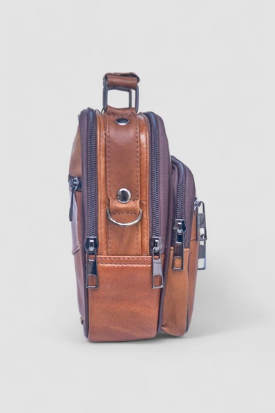 Lederax Deri Çelik Kasalı Dikey El Çantası Küçük Boy LD267 - 7