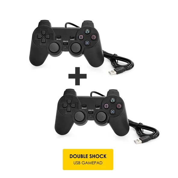 Titreşimli Dualshock USB Kablolu Joystick Gamepad Oyun Kolu Konsolu Pc Bilgisayar Laptop Uyumlu 2ADET