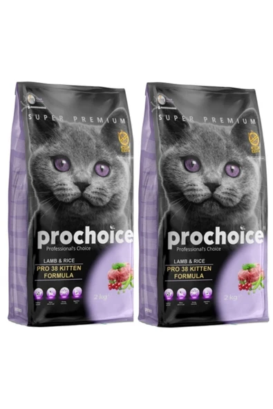 Pro 38 Kitten Kuzulu Yavru Kedi Kuru Maması 2kgx2=4 Kg