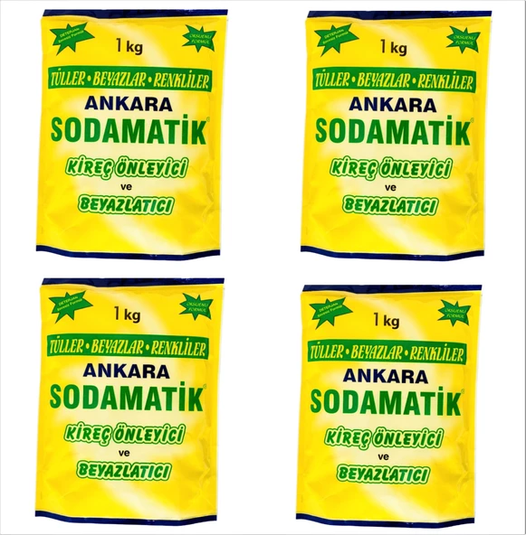 ankara sodamatik Ankara Soda Matik 1 Kg (Toz Deterjan) (4'LÜ)