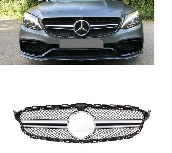 AUTOGP Mercedes w205 c63 ön panjur ızgara seti krom 2014 / 2018 c serisi