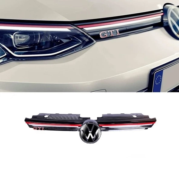 AUTOGP Vw golf 8 gti ön panjur ızgara ledli kırmızı şerit 2020+