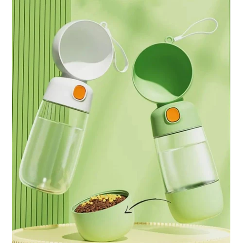 Taşınabilir Evcil Hayvan Mama Hazneli Su Matarası - 4