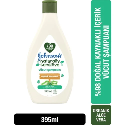 Johnsons Baby Vücut Şampuanı 395ML Natural Sensitive (Organik Aloe Veralı) (2 Li Set) - 3