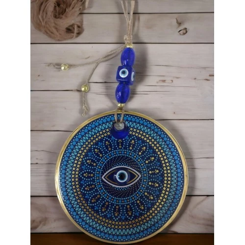 Yaldızlı Puantiyeli Nazar Boncuk Gözlü Duvar Süsü - 2