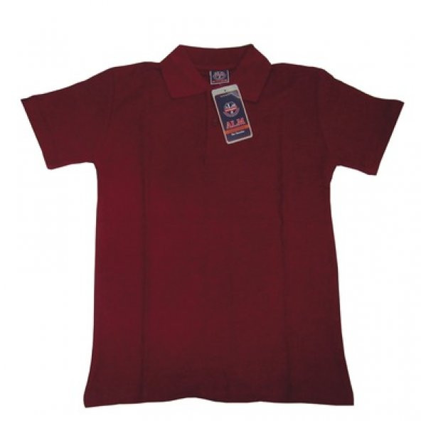 polo yaka bordo tişört Kısa Kol 6-16 Yaş Okul Tişört/T-Shirt -