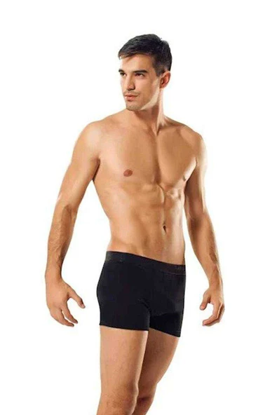 3 adet Tutku Likralı Erkek Siyah Boxer 0114 - 1