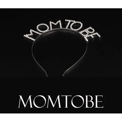 Kristal Taşlı Gümüş Renk Mom to Be Tacı Anne Tacı - 2