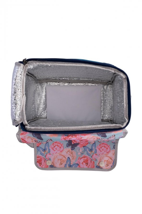 Soğuk ve Sıcak Tutan Yalıtımlı İzolasyonlu Yiyecek İçecek Çantası Termal Termos Buz Aküsü Hediyeli Pembe - 11