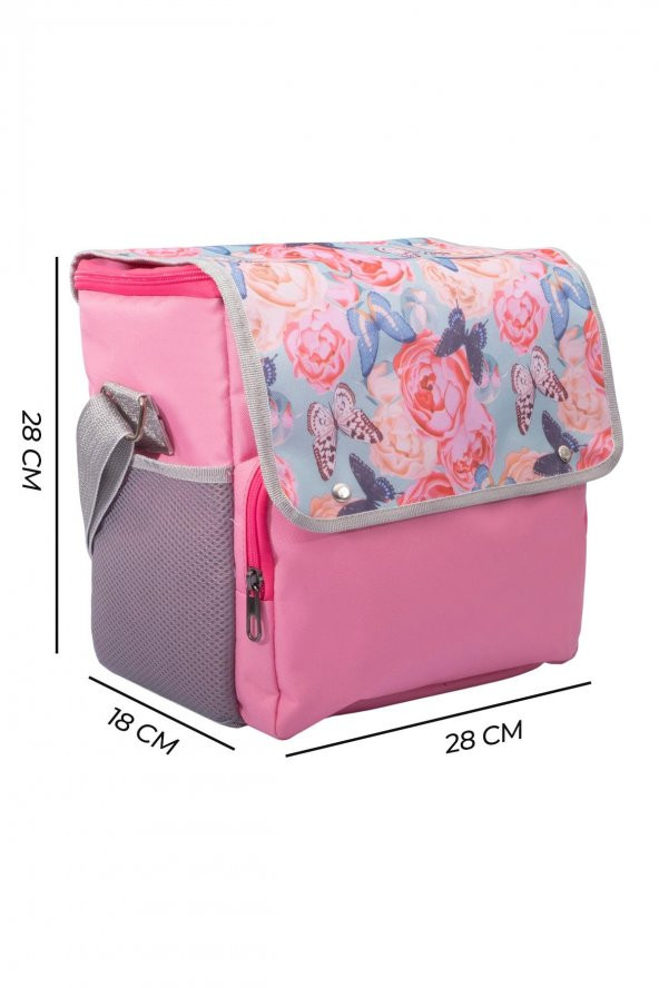 Soğuk ve Sıcak Tutan Yalıtımlı İzolasyonlu Yiyecek İçecek Çantası Termal Termos Buz Aküsü Hediyeli Pembe - 7