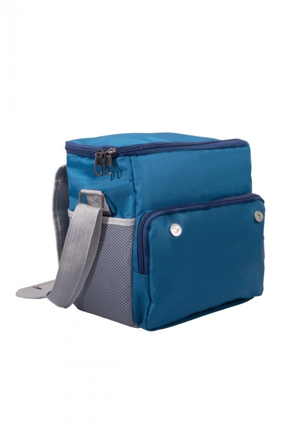 Soğuk ve Sıcak Tutan Yalıtımlı İzolasyonlu Yiyecek İçecek Çantası Termal Termos Buz Aküsü Hediyeli Mavi - 9