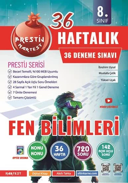 Nartest 8. Sınıf Haftalık Fen Bilimleri Denemeleri 2025