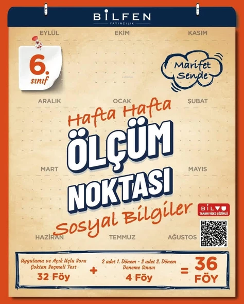 Bilfen 6.Sınıf Sosyal Bilgiler Hafta Hafta Ölçüm Noktası