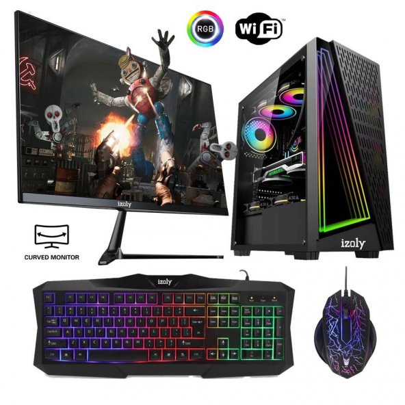 İzoly Magnus Ryzen 5 3600 8GB 512GB SSD M.2 NVMe 4GB RX550 24" Oyuncu Masaüstü Bilgisayarı