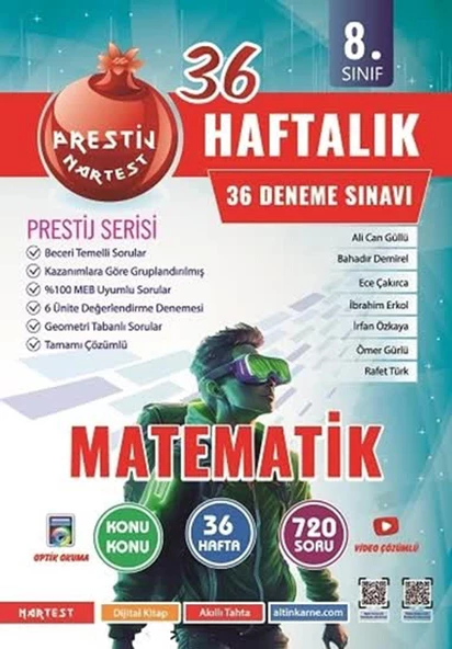 Nartest 8. Sınıf Haftalık Matematik Denemeleri 2025