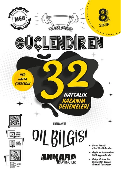Ankara 8.Sınıf Güçlendiren Haftalık Kazanım Denemeleri 2025