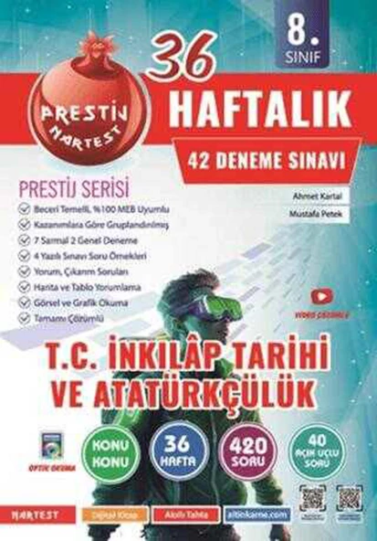 Nartest 8. Sınıf Haftalık T.C İnkılâp Tarihi Ve Atatürkçülük Denemeleri 2025