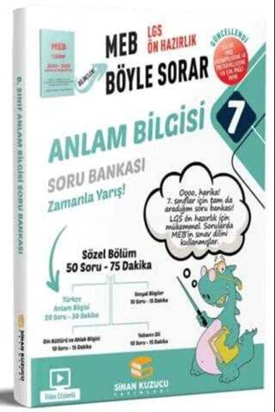 Sinan Kuzucu 7.Sınıf Meb Böyle Sorar Anlam Bilgisi Soru Bankası 2025