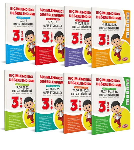 Data 3.Sınıf Biçimlendirici Değerlendirme Hafta Hafta Etkinlikleri (8 Fasikül)