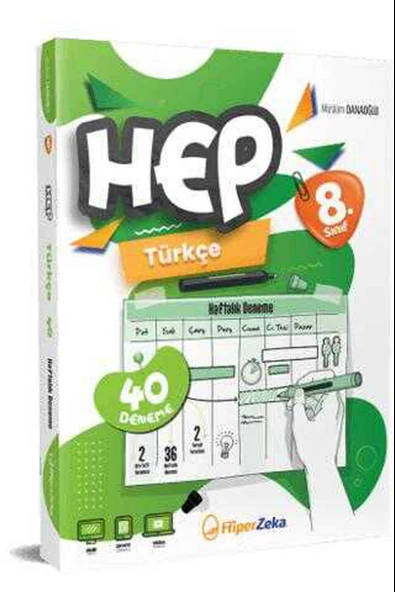 Hiper Zeka 8.Sınıf Haftalık HEP Türkçe 40 Deneme 2025