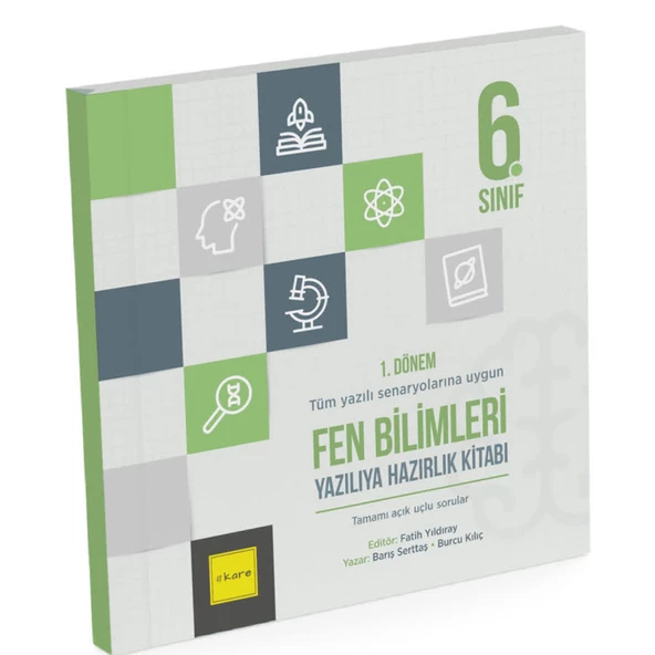 Kare 6. Sınıf 1.Dönem Fen Bilimleri Yazılıya Hazırlık Kitabı 2025