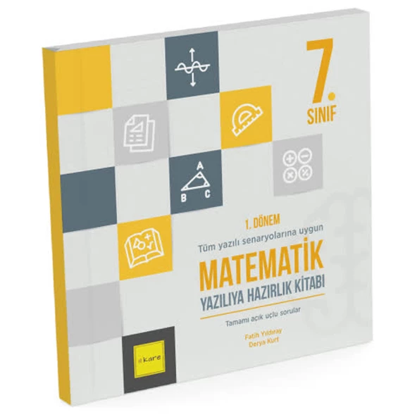 Kare 7.Sınıf 1.Dönem Matematik Yazılıya Hazırlık Kitabı 2025