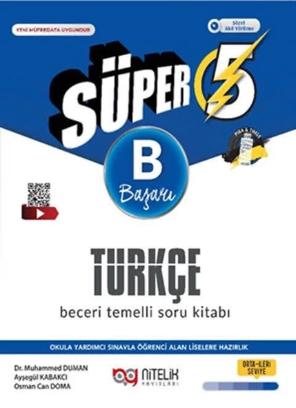 Nitelik 5.Sınıf Süper Türkçe(B) Beceri Temelli Soru Kitabı 2025