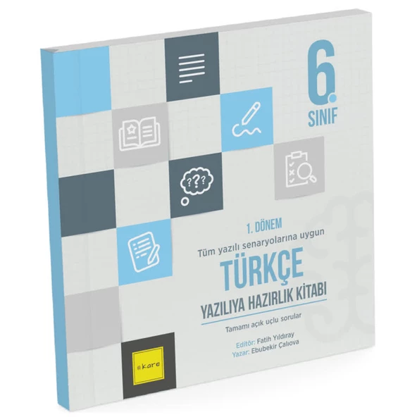 Kare 6.Sınıf 1.Dönem Türkçe Yazılıya Hazırlık Kitabı 2025